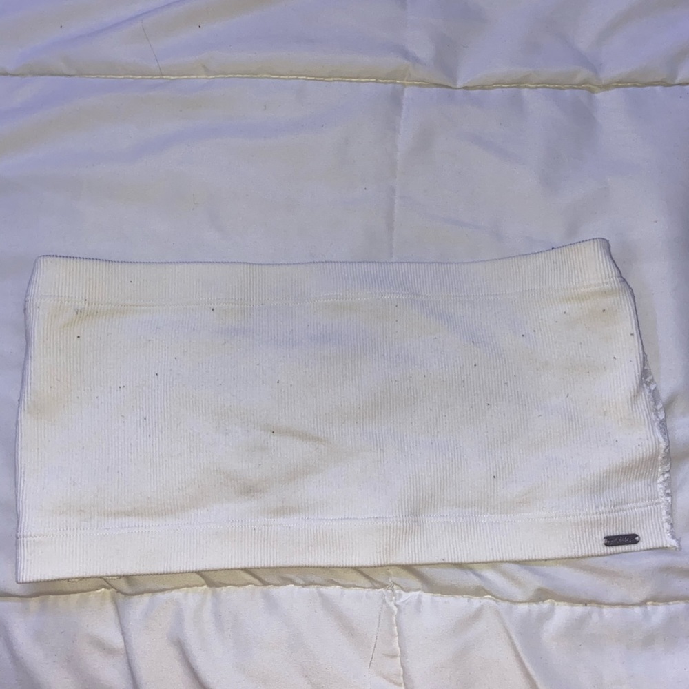 white strapless hollister bra!